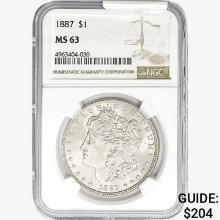 1887 Morgan Silver Dollar NGC MS63