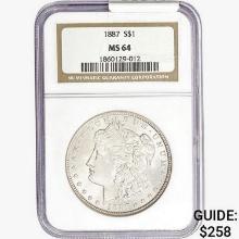 1887 Morgan Silver Dollar NGC MS64