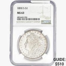 1890-S Morgan Silver Dollar NGC MS63