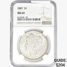 1887 Morgan Silver Dollar NGC MS63