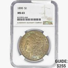 1890 Morgan Silver Dollar NGC MS63