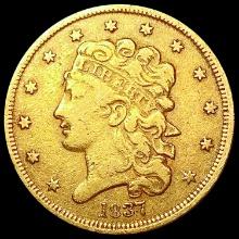 1837 $5 Gold Half Eagle LIGHTLY CIRCULATED