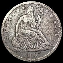 1867 S Seated Liberty Half Dollar NICELY CIRCULATED