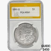 1891-O Morgan Silver Dollar PGA MS61