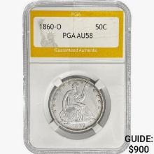 1860-O Seated Liberty Half Dollar PGA AU58