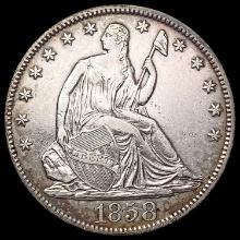 1858 Seated Liberty Half Dollar CLOSELY UNCIRCULATED