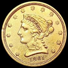 1861 $2.50 Gold Quarter Eagle UNCIRCULATED