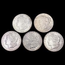 1883-1923 Morgan & Peace Dollar Lot (5) HIGH GRADE