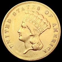 1855 $3 Gold Piece LIGHTLY CIRCULATED