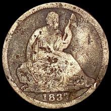 1837 No Stars Seated Liberty Half Dime NICELY CIRCULATED