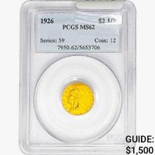 1926 $2.50 Gold Quarter Eagle PCGS MS62