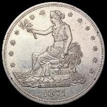 1874 Silver Trade Dollar CLOSELY UNCIRCULATED