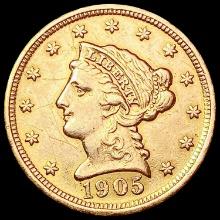 1905 $2.50 Gold Quarter Eagle LIGHTLY CIRCULATED