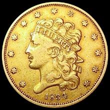 1834 $5 Gold Half Eagle LIGHTLY CIRCULATED