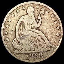 1858 Seated Liberty Half Dollar NICELY CIRCULATED