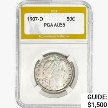 1907-O Barber Half Dollar PGA AU55