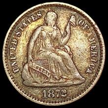 1872 Seated Liberty Half Dime LIGHTLY CIRCULATED