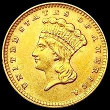 1862 Rare Gold Dollar CHOICE AU