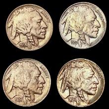 1936-1938 Buffalo Nickel Set [4 Coins] HIGH GRADE