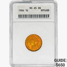 1904 Indian Head Cent ANACS MS65 RB