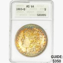 1883-O Morgan Silver Dollar ANACS MS64