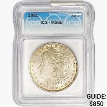 1880 Morgan Silver Dollar ICG MS65