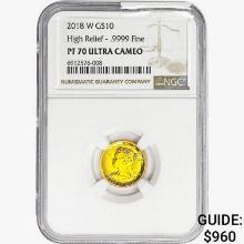 2018-W 1/10oz Gold $10 Liberty NGC PF70 UC HR