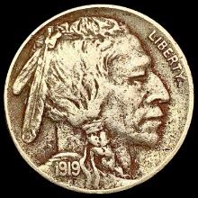 1919 2 Feathers Buffalo Nickel LIGHTLY CIRCULATED