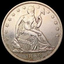 1860-O Seated Liberty Half Dollar CLOSELY UNCIRCULATED