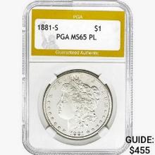 1881-S Morgan Silver Dollar PGA MS65 PL