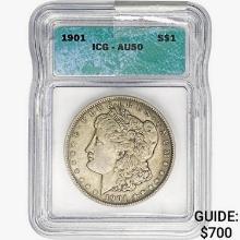 1901 Morgan Silver Dollar ICG AU50