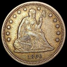 1860 Seated Liberty Quarter CLOSELY UNCIRCULATED