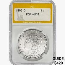 1892-O Morgan Silver Dollar PGA AU58