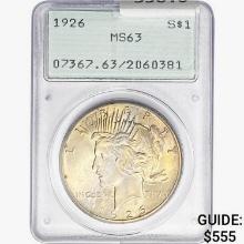 1926 Silver Peace Dollar PCGS MS63