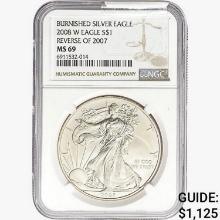 2008-W Silver Eagle NGC MS69 REV 07 Burnished