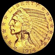 1914 $5 Gold Half Eagle HIGH GRADE