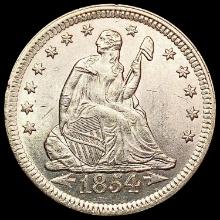 1854 Arrows Seated Liberty Quarter CHOICE BU