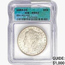 1884-CC Morgan Silver Dollar ICG MS62 GSA Holder