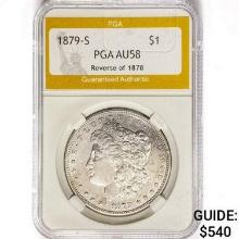 1879-S Morgan Silver Dollar PGA AU58 REV 78