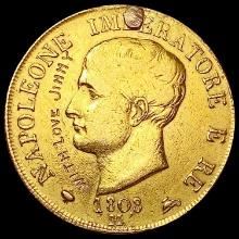 1808-M Italy Gold 40 Lira 0.3734oz NEARLY UNCIRCULATED