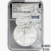 2022 Silver Eagle NGC MS70 First Allocation