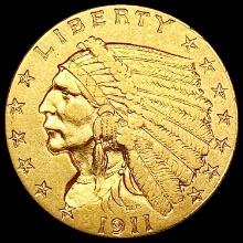 1911 $2.50 Gold Quarter Eagle CLOSELY UNCIRCULATED