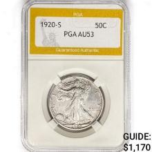 1920-S Walking Liberty Half Dollar PGA AU53