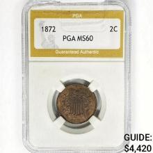 1872 Two Cent Piece PGA MS60