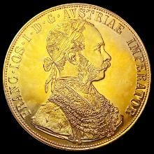 1915 Austria Gold 4 Ducat 0.4438oz GEM BU