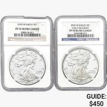 [2] 2010-W Silver Eagle NGC PF70 UC