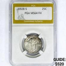 1928-S Standing Liberty Quarter PGA MS64 FH