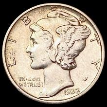 1938-D Mercury Dime CHOICE AU