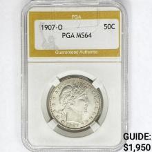 1907-O Barber Half Dollar PGA MS64