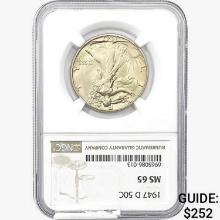 1947-D Walking Liberty Half Dollar NGC MS65